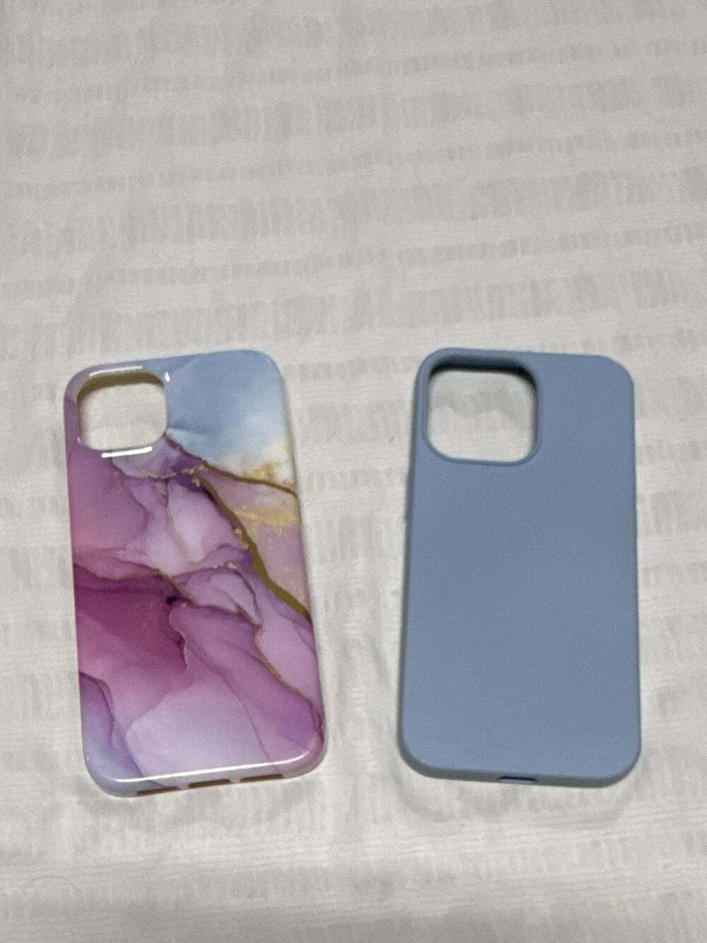 Micase iPhone 13 Pro Case Bundle (Solid Blue & Purple Marble Print)